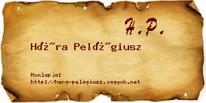 Héra Pelágiusz névjegykártya
